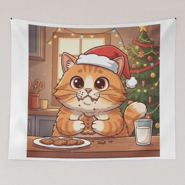 Item preview, Funny Christmas Cookie Thief Cat – Cute Holiday Cartoon Design designed and sold by KaryaVisionSTR.