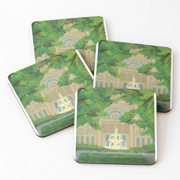 Item preview, Serene Watercolor Garden with Vintage Building & Fountain designed and sold by AmberPeng.