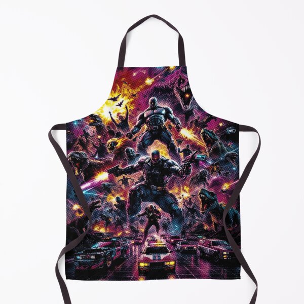 Item preview, 80s Neon Action Overload, designed for black fabrics designed and sold by SteadyRolling.