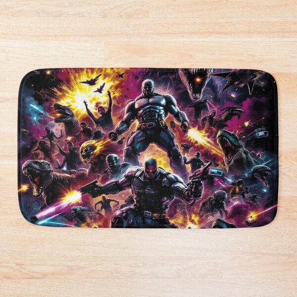 Item preview, 80s Neon Action Overload, designed for black fabrics designed and sold by SteadyRolling.