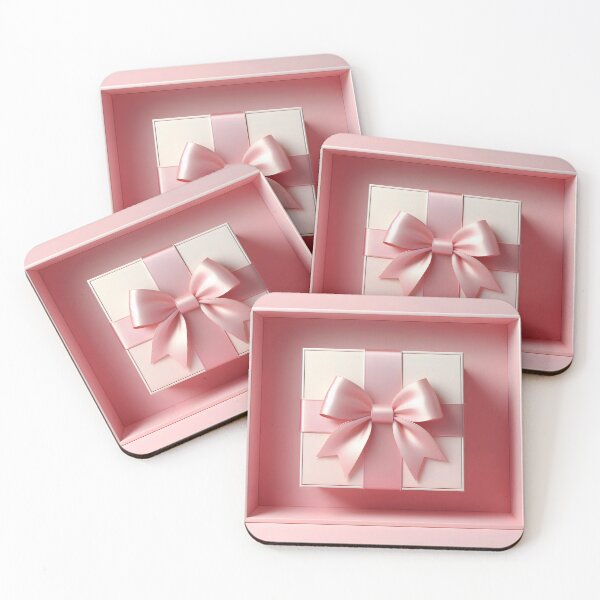 Item preview, Pastel Pink Gift Aesthetic – White Box with Light Pink Satin Ribbon designed and sold by EmeraldeaDesign.
