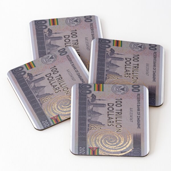 Item preview, Ultra-Realistic 100 Trillion Zimbabwe Dollar Banknote Luxury Die-Cut Sticker Midjourney Prompt 2025 designed and sold by ARTCREATESHOP.