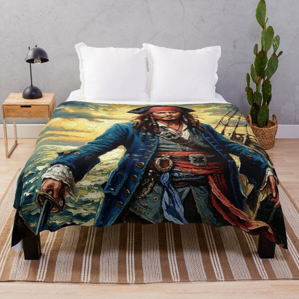 Item preview, Swashbuckler Pirate Captain Oil Painting | Dreadlocks Sea Adventure Art | Blue Coat Sailing Icon designed and sold by Art's Diner.