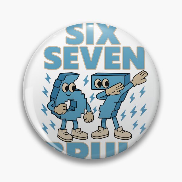 Item preview, Six Seven Bruh – Funny Math Joke Design, Cartoon Numbers Meme Artwork for Kids & Teachers designed and sold by JoyBoyStudio1.