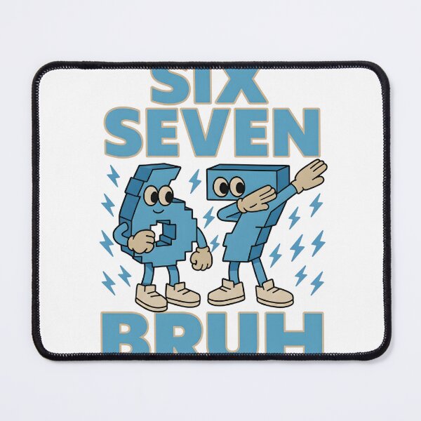 Item preview, Six Seven Bruh – Funny Math Joke Design, Cartoon Numbers Meme Artwork for Kids & Teachers designed and sold by JoyBoyStudio1.