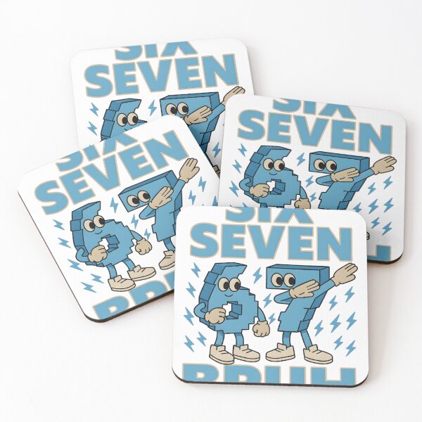 Item preview, Six Seven Bruh – Funny Math Joke Design, Cartoon Numbers Meme Artwork for Kids & Teachers designed and sold by JoyBoyStudio1.