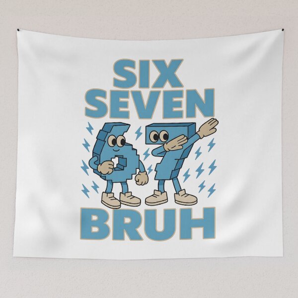 Item preview, Six Seven Bruh – Funny Math Joke Design, Cartoon Numbers Meme Artwork for Kids & Teachers designed and sold by JoyBoyStudio1.