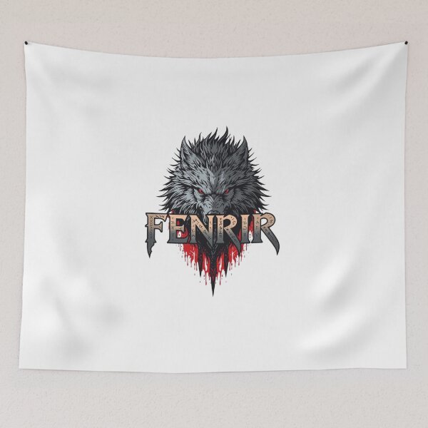 Item preview, Fenrir Blood Red Nordic Wolf Head designed and sold by RED-MOUSE.