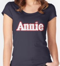 Annie Broadway Musical Show Movie Orphan Film Vintage Distressed Women's Fitted Scoop T-Shirt