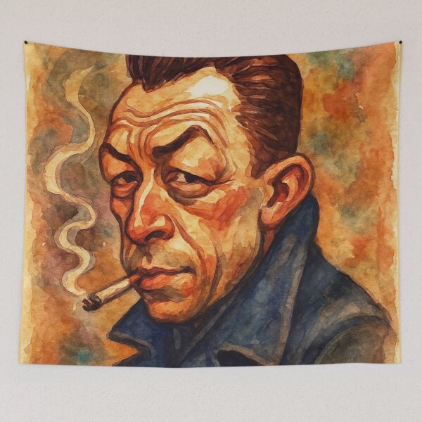 Item preview, Albert Camus designed and sold by Sarcastic designs.