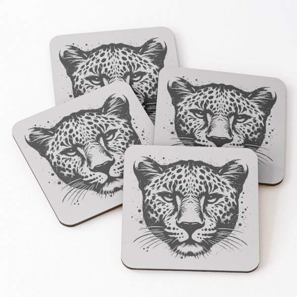 Item preview, Leopard Stare – Gritty Black & White Big Cat designed and sold by MvuuStudio.
