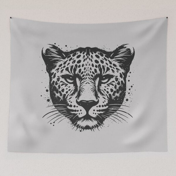 Item preview, Leopard Stare – Gritty Black & White Big Cat designed and sold by MvuuStudio.