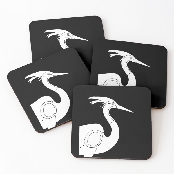 Item preview, Crane Drawing in White designed and sold by BoldLineArt.