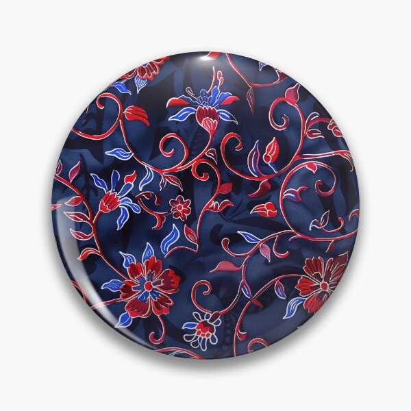 Item preview, Cute Boho Flowers Batik Pattern- Vinatage  Retro Red Floral designed and sold by RoyalStarsPatts.