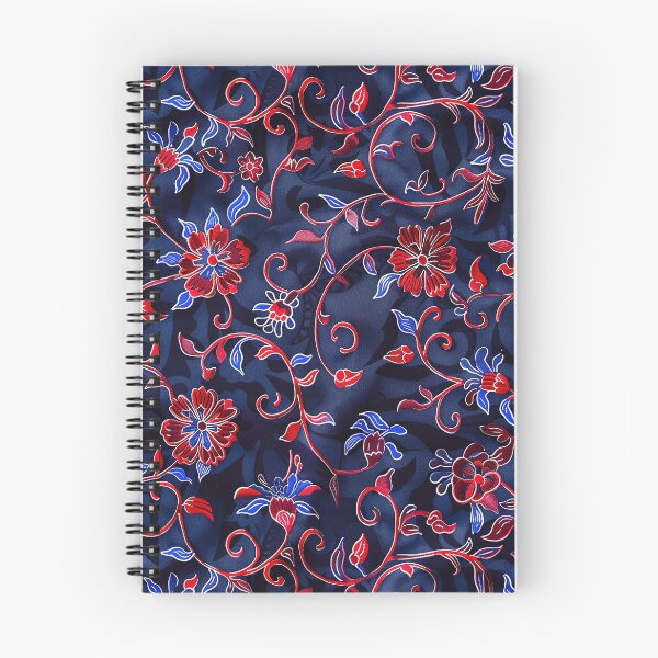 Item preview, Cute Boho Flowers Batik Pattern- Vinatage  Retro Red Floral designed and sold by RoyalStarsPatts.