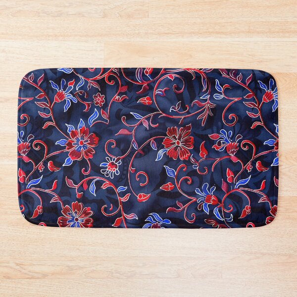 Item preview, Cute Boho Flowers Batik Pattern- Vinatage  Retro Red Floral designed and sold by RoyalStarsPatts.