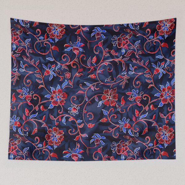 Item preview, Cute Boho Flowers Batik Pattern- Vinatage  Retro Red Floral designed and sold by RoyalStarsPatts.