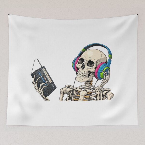 Item preview, Bone to Be Retro – 80s Cassette Skeleton Music designed and sold by Pollock.