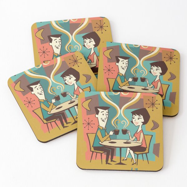 Item preview, Coffee Lovers - We're the Perfect Blend - Retro Mid-Century Coffee Love designed and sold by kornkobart.