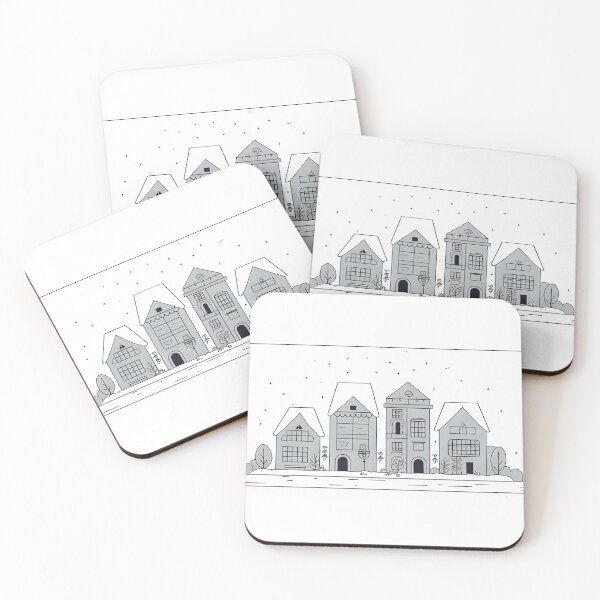 Item preview, Graphics: winter city view in vintege version. designed and sold by Knock on my door.