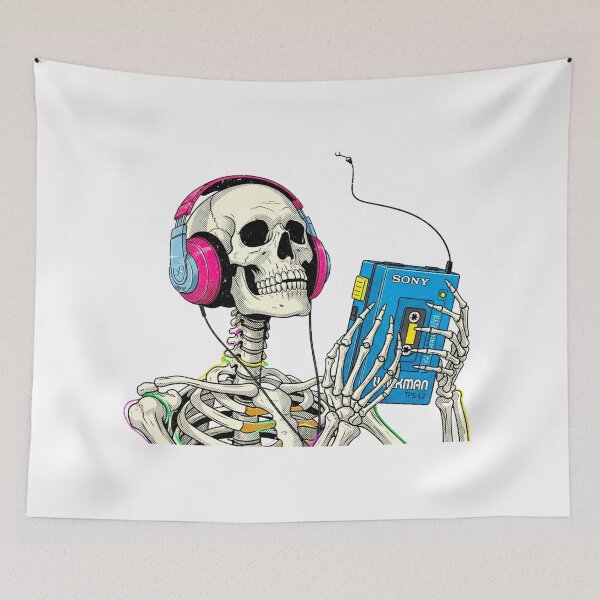 Item preview, Vintage Mixtape Vibes – 80s Walkman Skeleton designed and sold by Pollock.
