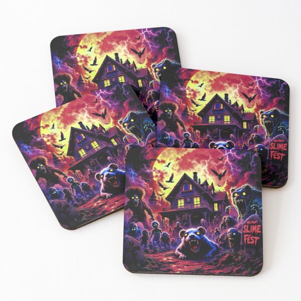 Item preview, 80s Slime Fest Horror Parody, designed for black fabrics designed and sold by SteadyRolling.