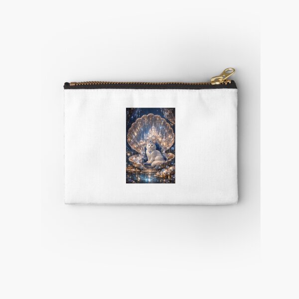 Item preview, Royal Silver Cat in Crystal Shell Chamber – Fantasy Luxury Art designed and sold by LovelyCatGalaxy.