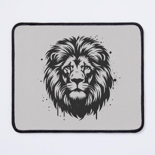 Item preview, Lion Mane Majesty – Monochrome Splatter Art designed and sold by MvuuStudio.