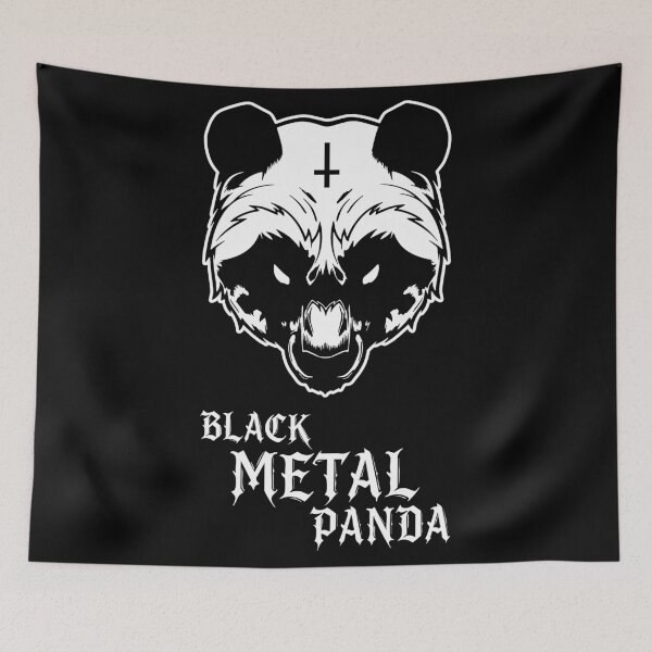 Item preview, Black Metal Panda – Bearer of the Dark Ritual designed and sold by Robert "Hellfish" Fonseca.