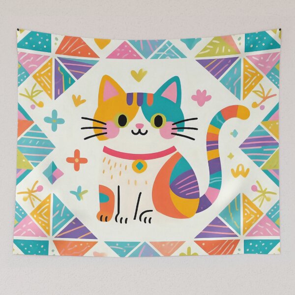 Item preview, A cat in a geometric pattern designed and sold by Nomad-Maynard.