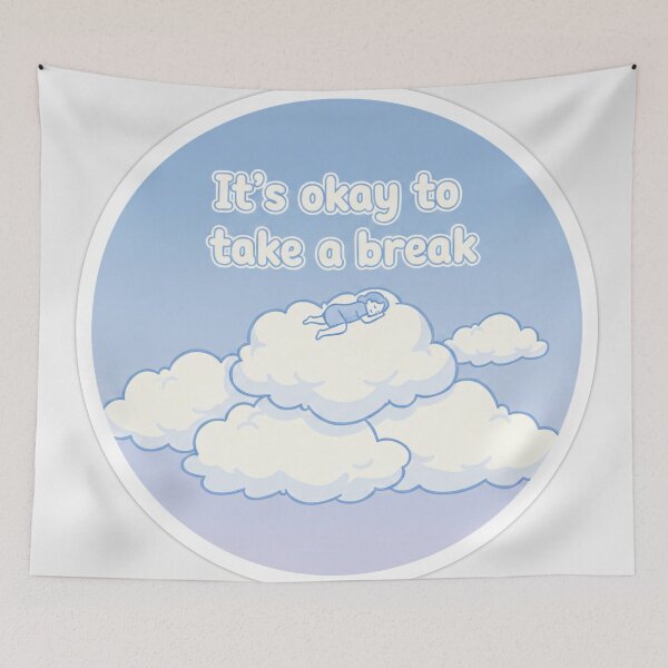 Item preview, Soft Cloud Rest Sticker - "It's Okay to Take a Break" Mental Health Sticker | Cozy Aesthetic Doodle Art designed and sold by Zara’s shop.
