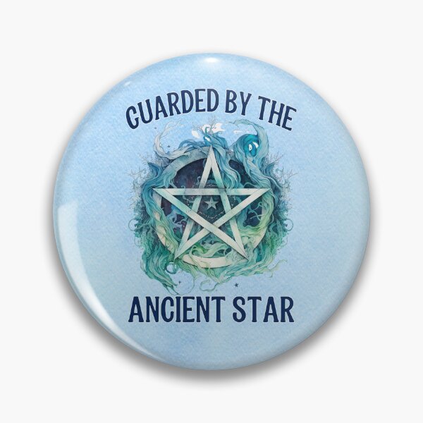 Item preview, Guarded by the Ancient Star – Enchanted Blue Witchy Pentagram designed and sold by MysticOzzy.