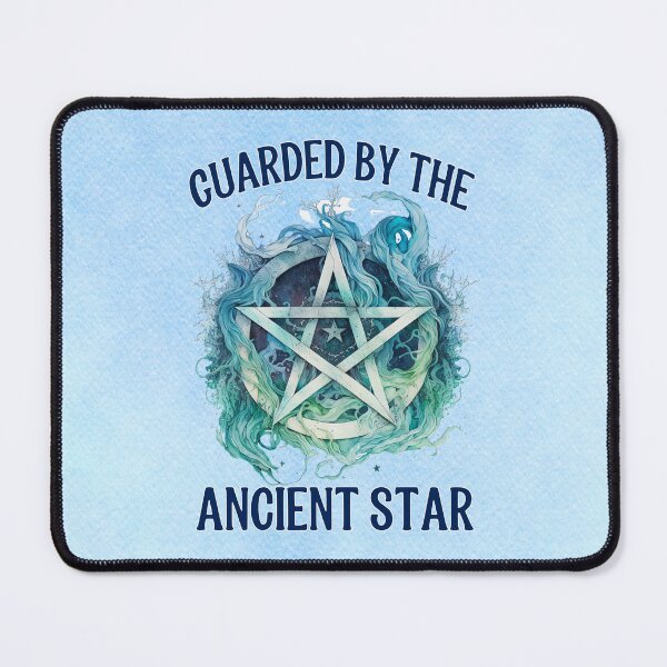 Item preview, Guarded by the Ancient Star – Enchanted Blue Witchy Pentagram designed and sold by MysticOzzy.