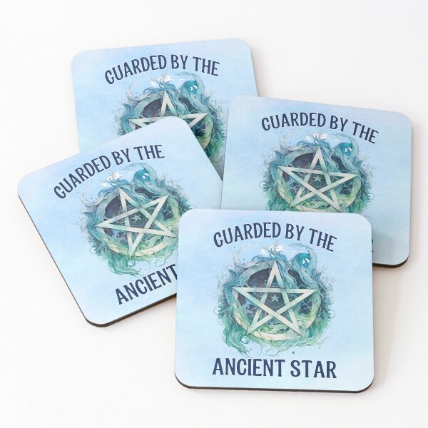 Item preview, Guarded by the Ancient Star – Enchanted Blue Witchy Pentagram designed and sold by MysticOzzy.