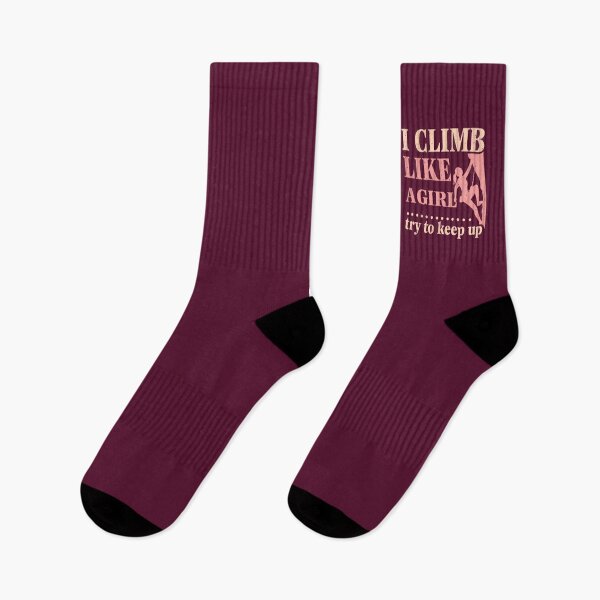 Item preview, I Climb Like A Girl Climbing Funny, Mountain Bouldering Rock Walls  designed and sold by CloudyPress.