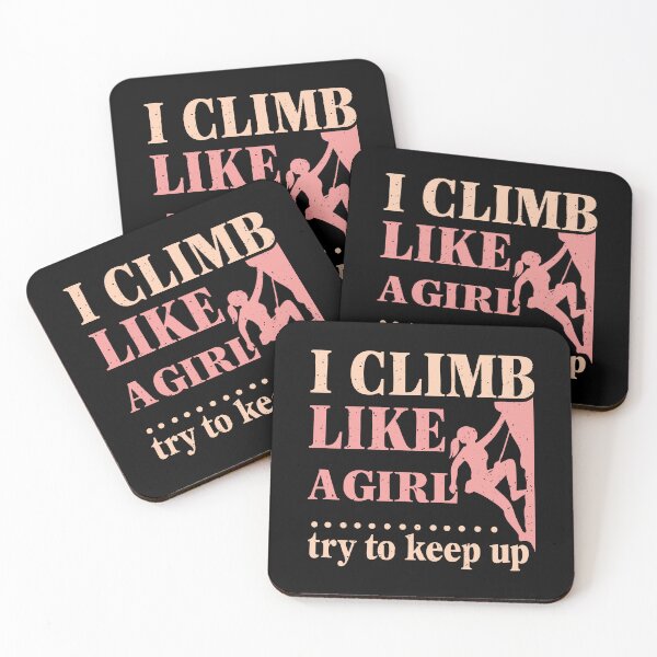 Item preview, I Climb Like A Girl Climbing Funny, Mountain Bouldering Rock Walls  designed and sold by CloudyPress.