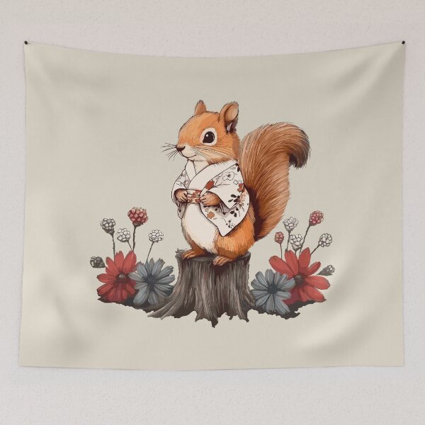Item preview, Squirrel with Kimono, Japanese Beauty designed and sold by OrenjiArtShop.
