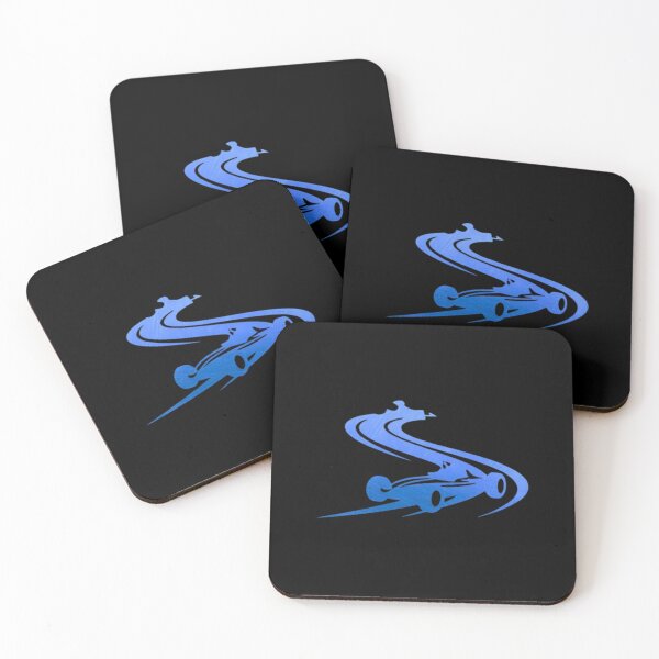 Item preview, Two race cars speeding through a sharp curve on a racetrack_14_Blue paint designed and sold by Aariq.