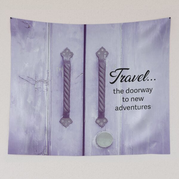Item preview, Old doors with quote: Travel... the doorway to new adventures designed and sold by CHASAcreative.