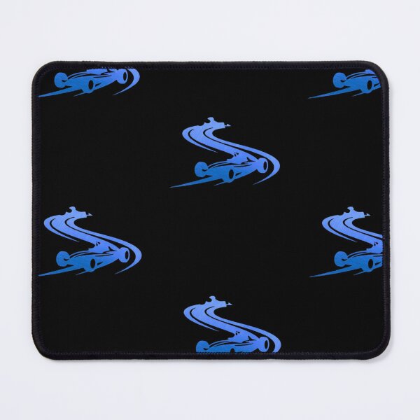 Item preview, Two race cars speeding through a sharp curve on a racetrack_14_Blue paint_side view designed and sold by Aariq.