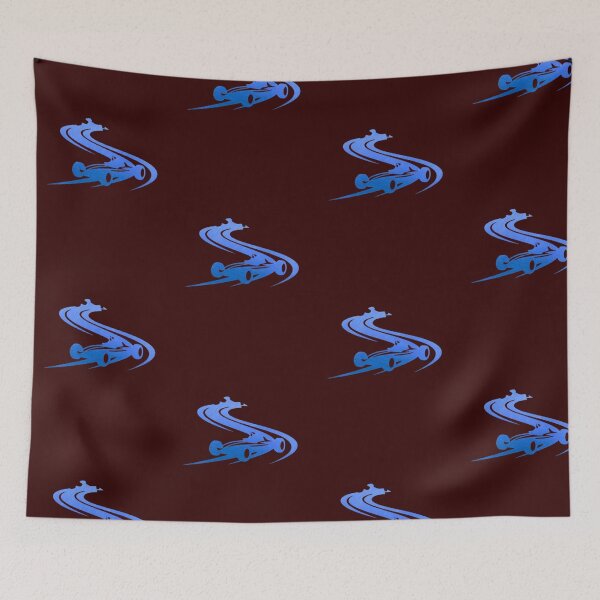 Item preview, Two race cars speeding through a sharp curve on a racetrack_14_Blue paint_side view designed and sold by Aariq.