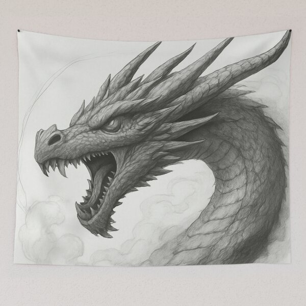 Item preview, Dragon in chains of fire, for fantasy lovers. designed and sold by Knock on my door.