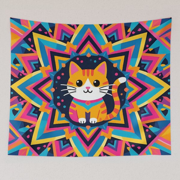 Item preview, A cat in a geometric pattern designed and sold by Nomad-Maynard.