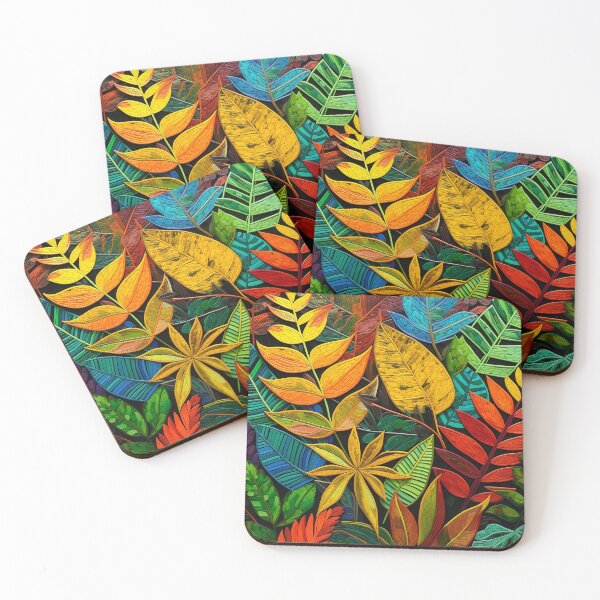 Item preview, Tropical Leaves Island-Style Vibrantly Textured Designs Art designed and sold by DEC02.