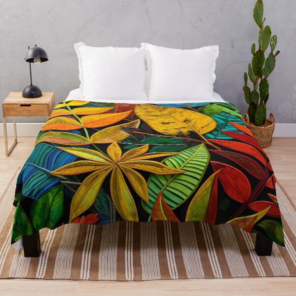 Item preview, Tropical Leaves Island-Style Vibrantly Textured Designs Art designed and sold by DEC02.