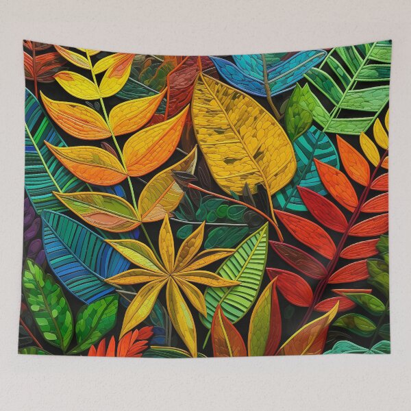 Item preview, Tropical Leaves Island-Style Vibrantly Textured Designs Art designed and sold by DEC02.