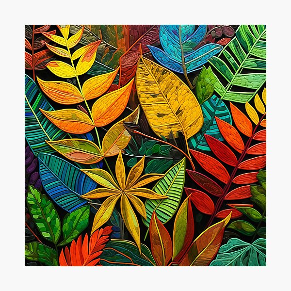 Item preview, Tropical Leaves Island-Style Vibrantly Textured Designs Art designed and sold by DEC02.