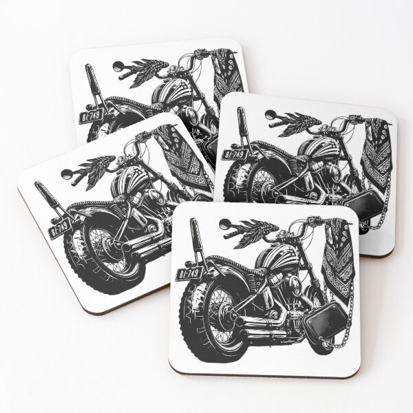 Item preview, Rebel Biker Chopper Bandana Black Illustration Art designed and sold by DrawDrip.