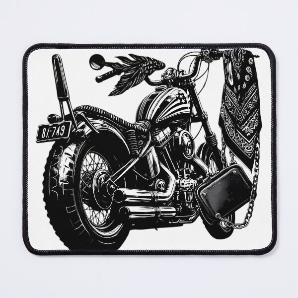 Item preview, Rebel Biker Chopper Bandana Black Illustration Art designed and sold by DrawDrip.
