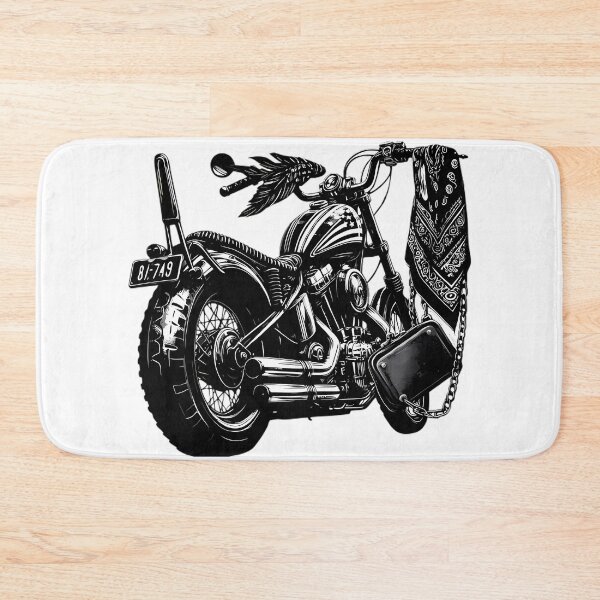 Item preview, Rebel Biker Chopper Bandana Black Illustration Art designed and sold by DrawDrip.